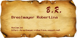 Breslmayer Robertina névjegykártya